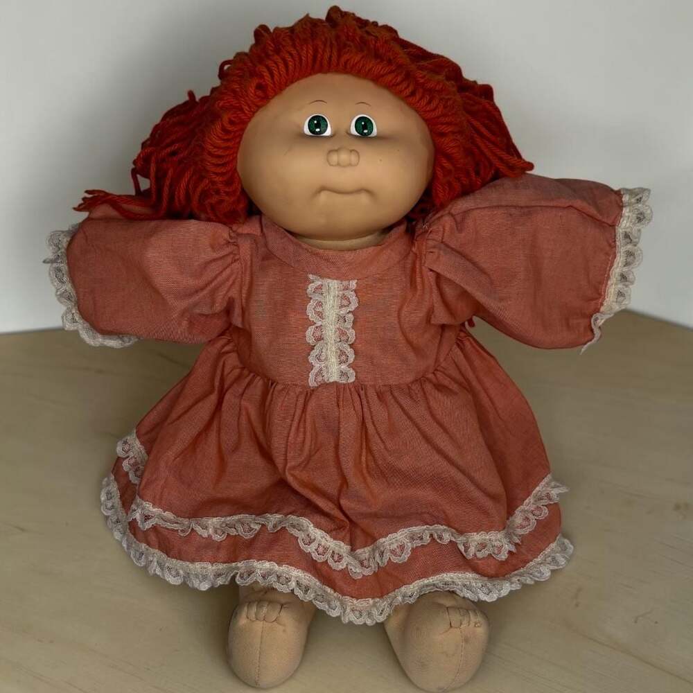 Vintage 1978-1982 Cabbage Patch Kids Doll Red Hair Green Eyes Freckles 17 Inch